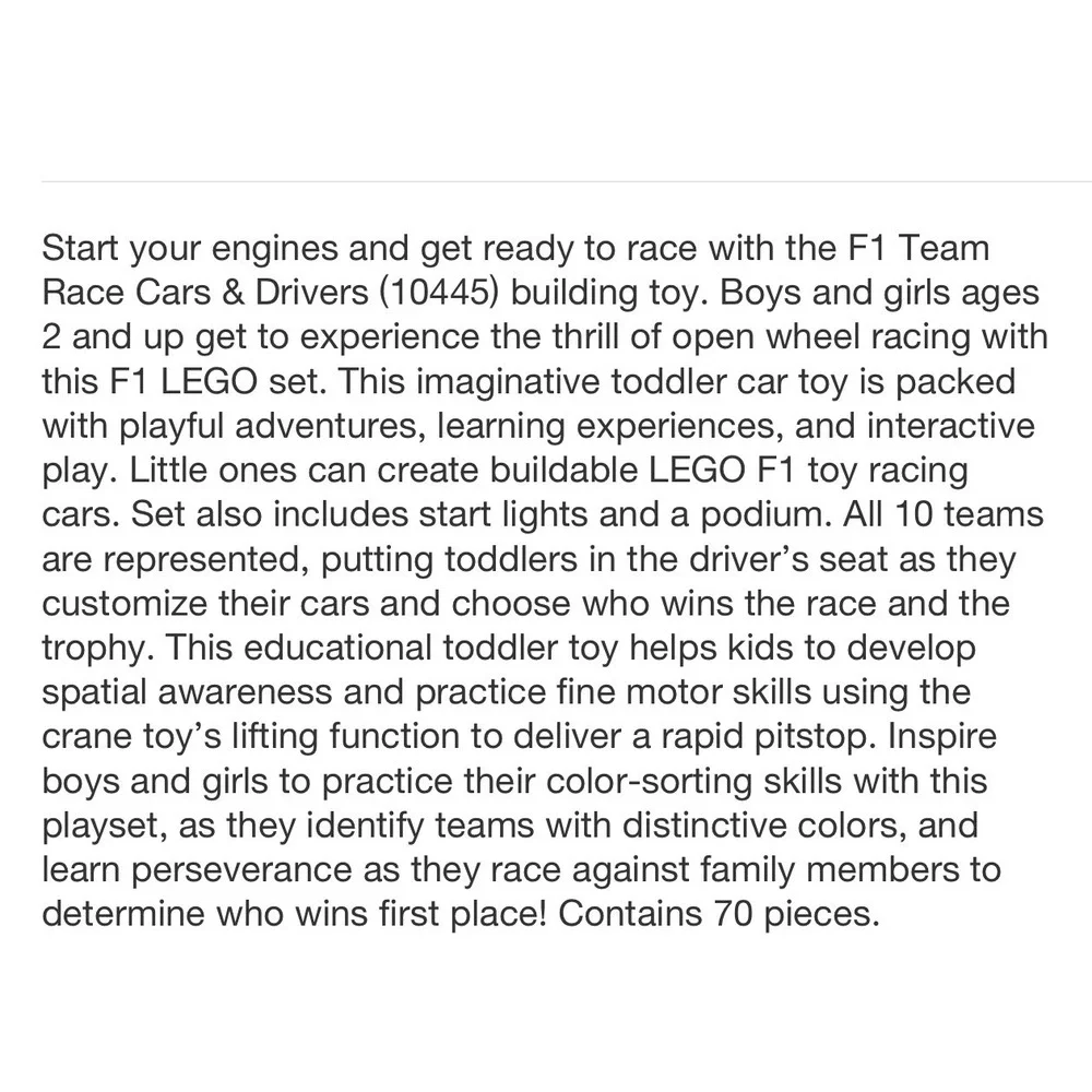 Lego duplo f1